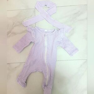 Baby Girl Sleep and Play Onesie with matching Headband